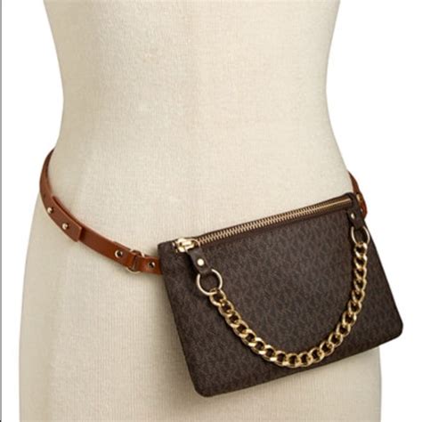 michael kors 556136|NWT Original MICHAEL KORS Flap Logo Belt Waist Bag Leather .